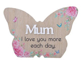 Mum Floral Butterfly Plaque